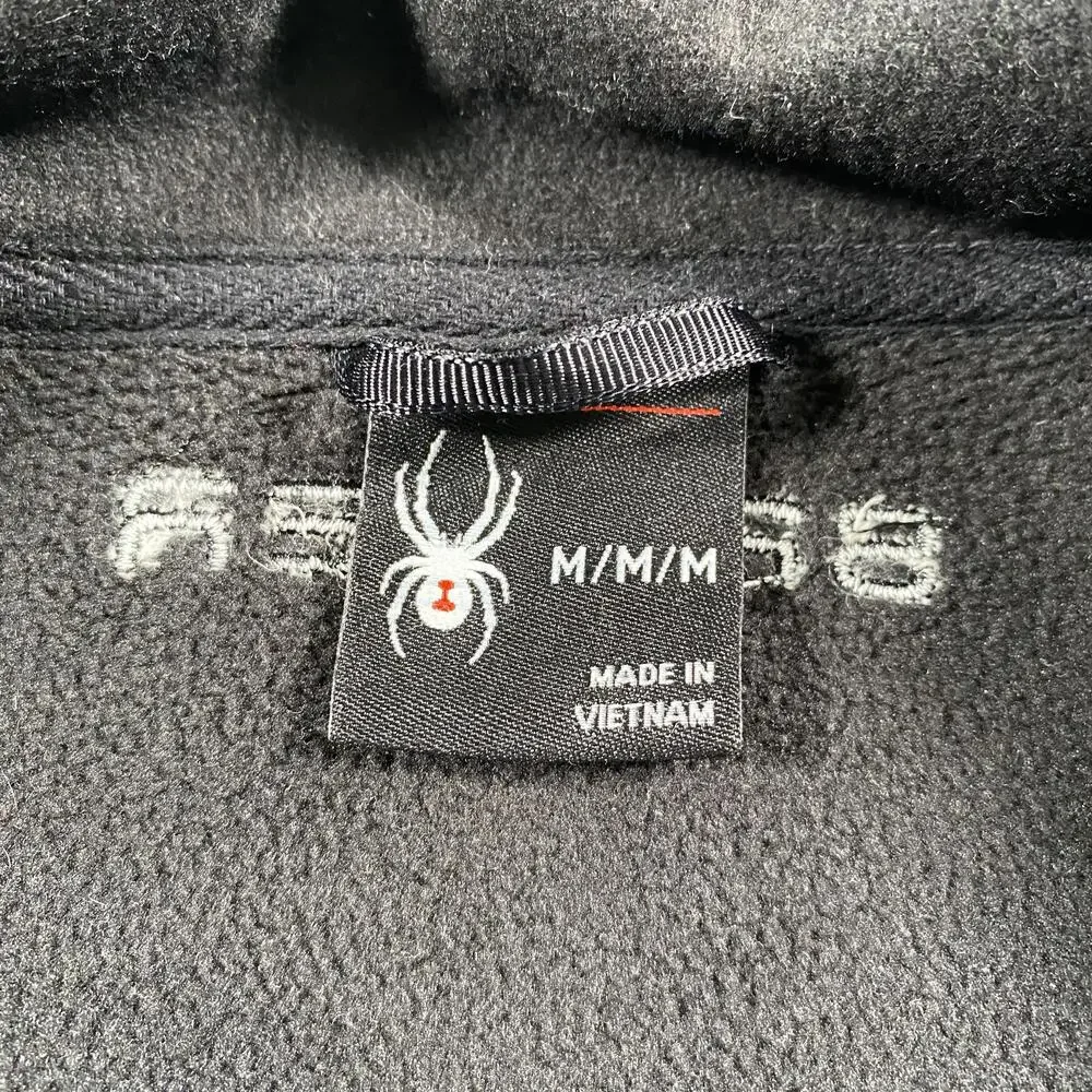 Spyder Jacket Mens Medium Gray Black Fleece Full Zip Colorblock SPFDD233-065